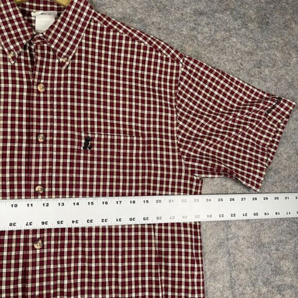 Walt Disney World Mickey Mouse Mens Checkered Short Sleeve Shirt Size‎ M Cotton - Picture 8 of 9